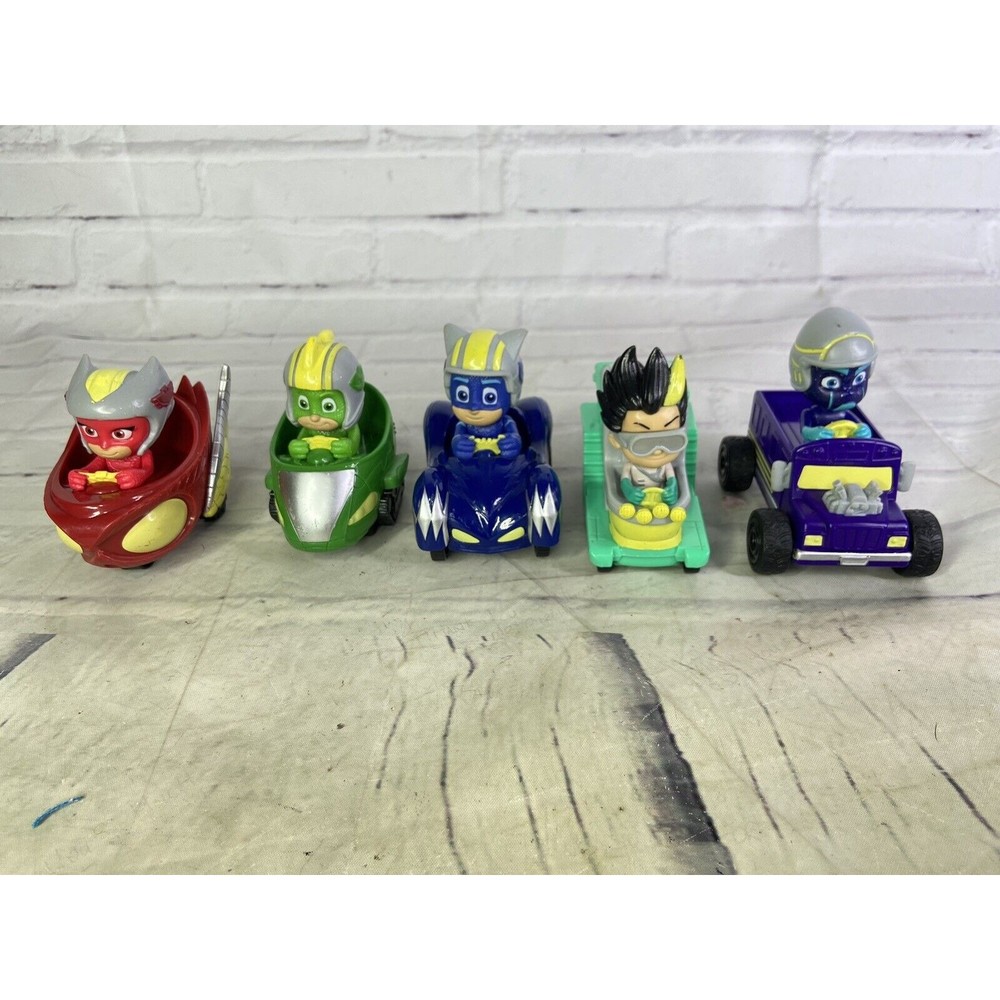Disney PJ Masks Cars Figures Lot of 5 Catboy Owlette Gekko Night Ninja Romeo